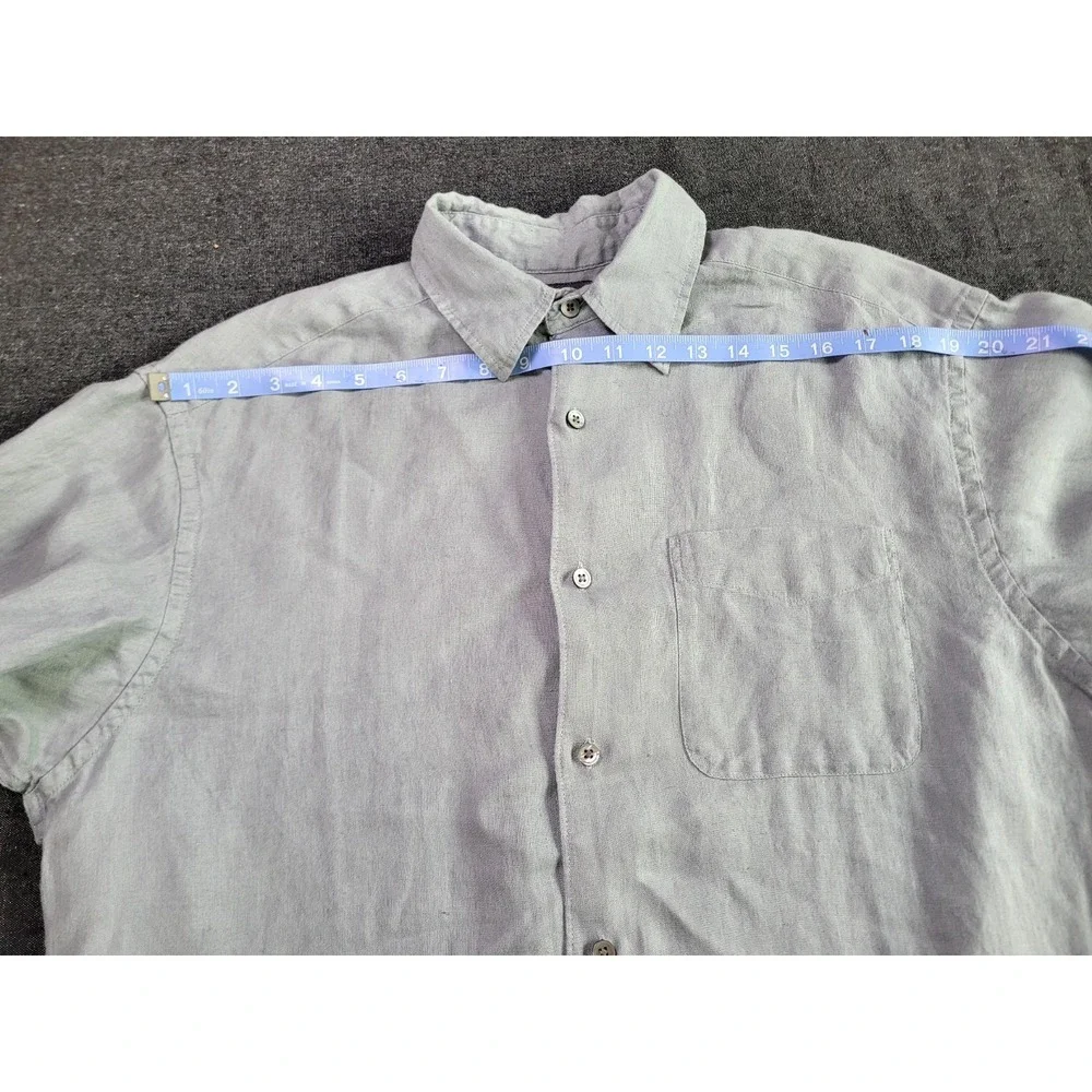 Vintage‎ Men's Banana Republic Irish Linen Button Up Long Sleeve Grey M Casual